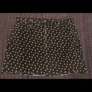 Forever 21+ Rose Print Denim Mini Skirt